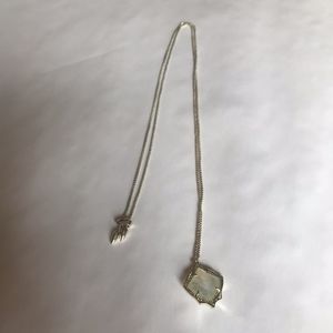 Mother of Pearl & Gold Kacey Long Pendant Necklace